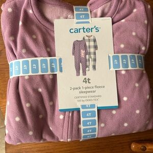 Carter's Lavender Fleece Sleepwear Set with White Dots